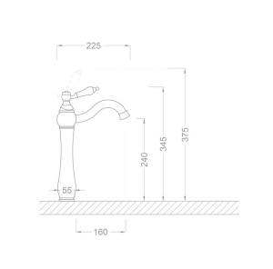 ÇANAK LAVABO BATARYASI - GEOMETRİK BEYAZ ALTIN