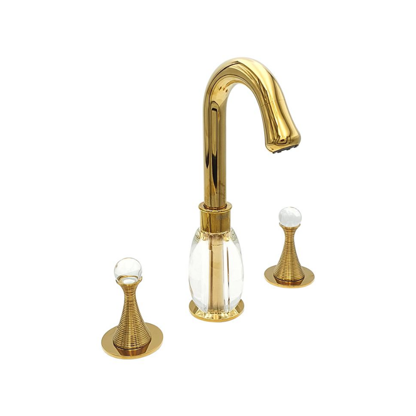 LAVABO BATARYASI - ELEGATE KRİSTAL ALTIN ÜÇ DELİKLİ