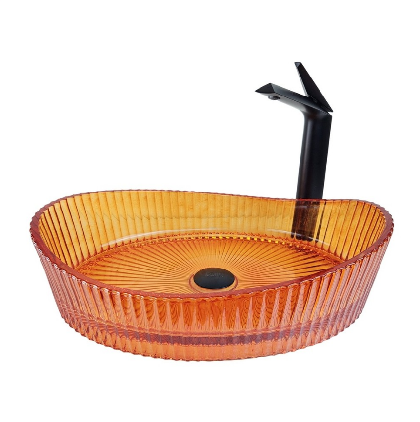 DEKORATİF CAM LAVABO - KIRMIZI 52 CM