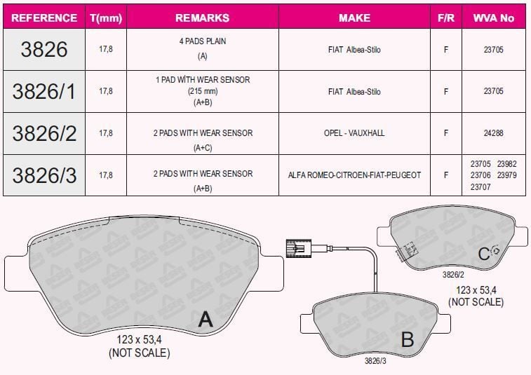 Disk Fren Balatası - Fıat - Ön | Beşer No: 3826/1