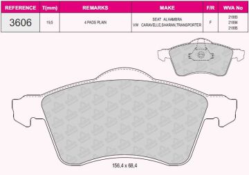 Disk Fren Balatası - Wva No: 21883/21884 - Volkswagen - Ön | Beşer No: 3606