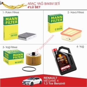 Renault Megane 4 - 1.3 TCe Benzinli Yağ Bakım Seti Motul - Castrol Mavi Antifiriz 3 Litre (+550 TL)