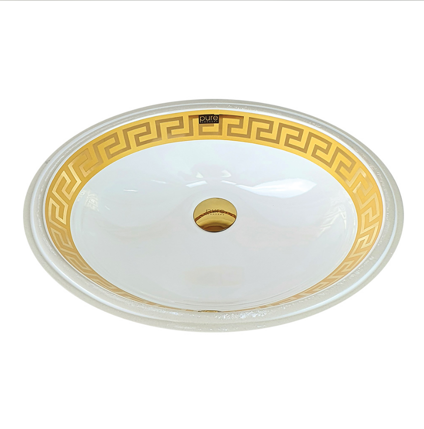 Pure Concept Paris Altın Desenli Hilton Lavabo