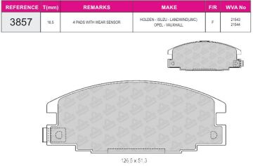 Disk Fren Balatası - Wva No: 21543/21544 - Isuzu – Opel - Ön | Beşer No: 3857
