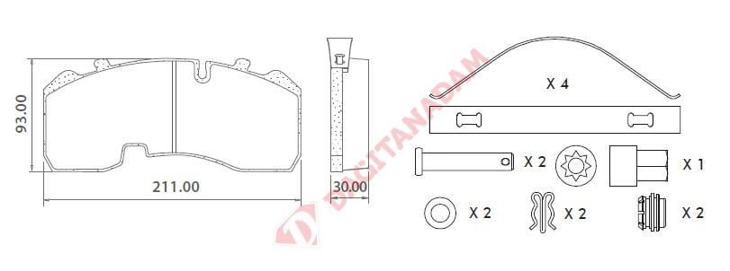 Disk Fren Balatası - Bpw - Knorr / 29165