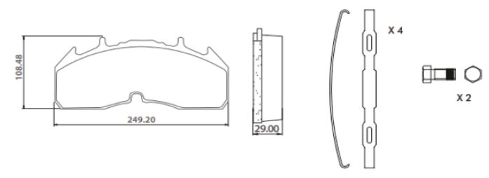 Disk Fren Balatası - WVA No: 29332 - Mercedes - Renault - Volvo - Arocs/Magnum/Premıum/Fh 16 - Oem No: 2272502 - 2272503