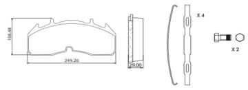 Disk Fren Balatası - WVA No: 29332 - Mercedes - Renault - Volvo - Arocs/Magnum/Premıum/Fh 16 - Oem No: 2272502 - 2272503