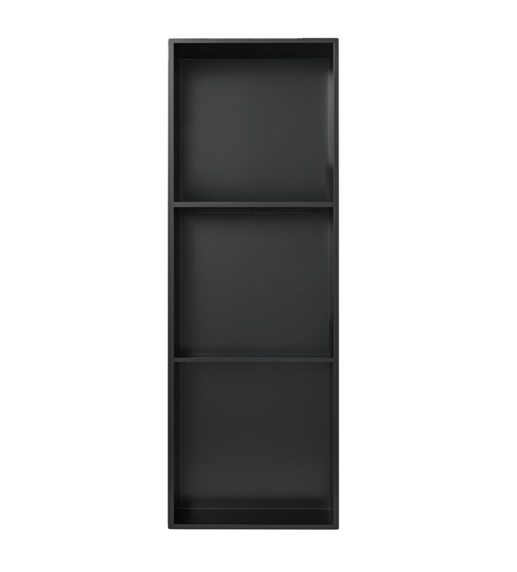 GÖMME PASLANMAZ ÇELİK NİŞ - 30X90 CM  LEDLİ SİYAH
