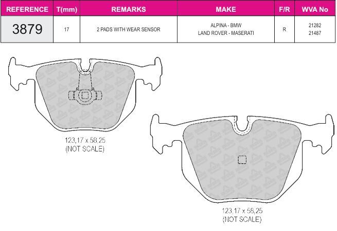 Disk Fren Balatası - Wva No: 21282/21487 - Bmw - Arka | Beşer No: 3879