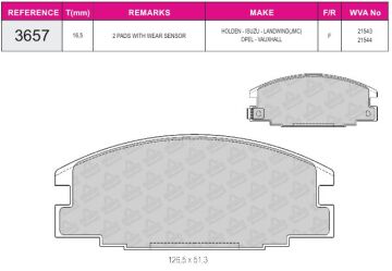 Disk Fren Balatası - Wva No: 21467/21543 - Isuzu – Opel - Ön | Beşer No: 3657