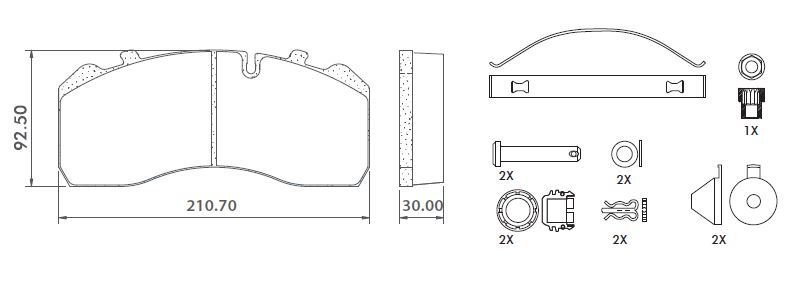 Disk Fren Balatası - Man - Mercedes - Daf, / 29093 - 29094 - 29095 - 29096 - 29145 - 29184 - 29197 - 29093 - 29095