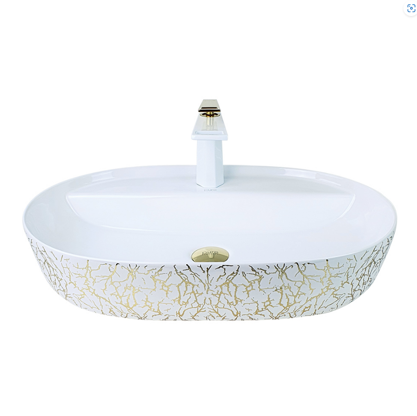 ÇANAK LAVABO - MARBLE BEYAZ ALTIN