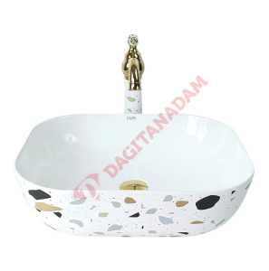 TEZGAH ÜSTÜ ÇANAK LAVABO - TERRAZZO BEYAZ