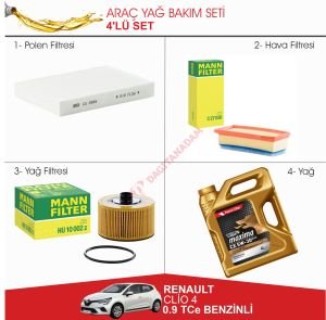 Renault Clio 4 - 0.9 TCe Benzinli Yağ Bakım Seti
