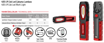 Led Çalışma Lambası - 400 Lümen Cob