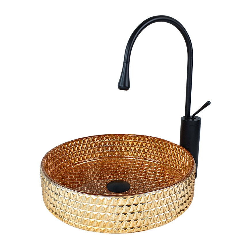 CAM LAVABO -  DEKORATİF ALTIN