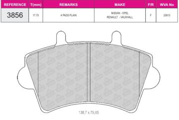 Disk Fren Balatası - Wva No: 23613 - Opel – Renault - Ön | Beşer No: 3856