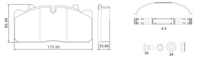 Disk Fren Balatası - Wva No: 29088 - Man – Renault – Daf - Ön/Arka | Oem No: 1906467 - 81508206006 - İntroway