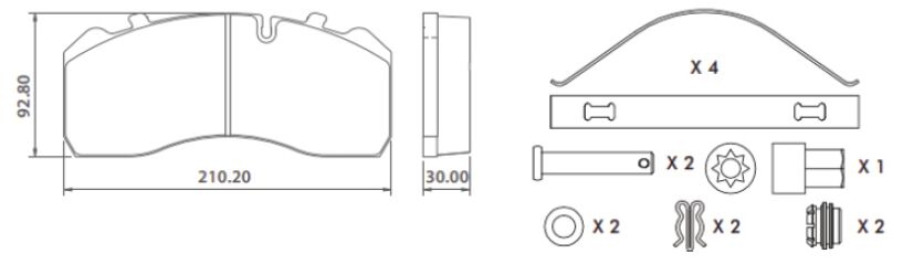Disk Fren Balatası - Wva No: 29093/29094 - Daf – Bpw – Mercedes - Ön/Arka | Oem No: 2992336 - 2996468 - İntroway