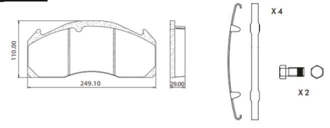 Disk Fren Balatası - Wva No: 29126/29159 - Volvo – Plaxton - Ön/Arka | Oem No: 12182192 - 12182492 - İntroway