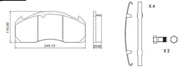 Disk Fren Balatası - Wva No: 29126/29159 - Volvo – Plaxton - Ön/Arka | Oem No: 12182192 - 12182492 - İntroway