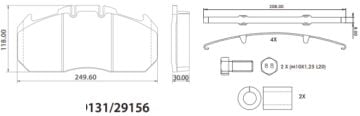 Disk Fren Balatası - WVA No: 29131/29156 - Man - Renault - Tga/Magnum/Premıum - Oem No: 2996068 - 15227419T