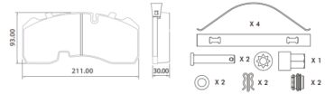 Disk Fren Balatası - Wva No: 29093/29094 - Daf – Mercedes – Bpw - Ön/Arka | Oem No: 2930630014 - 2996468 - İntroway