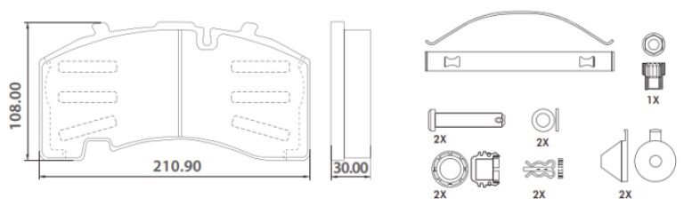Disk Fren Balatası - WVA No: 29158/29171 - Bpw - Saf - Oem No: 44207020 - 509290060