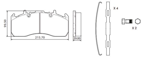 Disk Fren Balatası - Wva No: 29173/29203 - Renault – Volvo - Ön/Arka | Oem No: 5001864365 - MDP5102 - İntroway