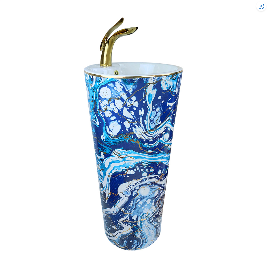 MONOBLOK LAVABO - EBRU MAVİ ALTIN