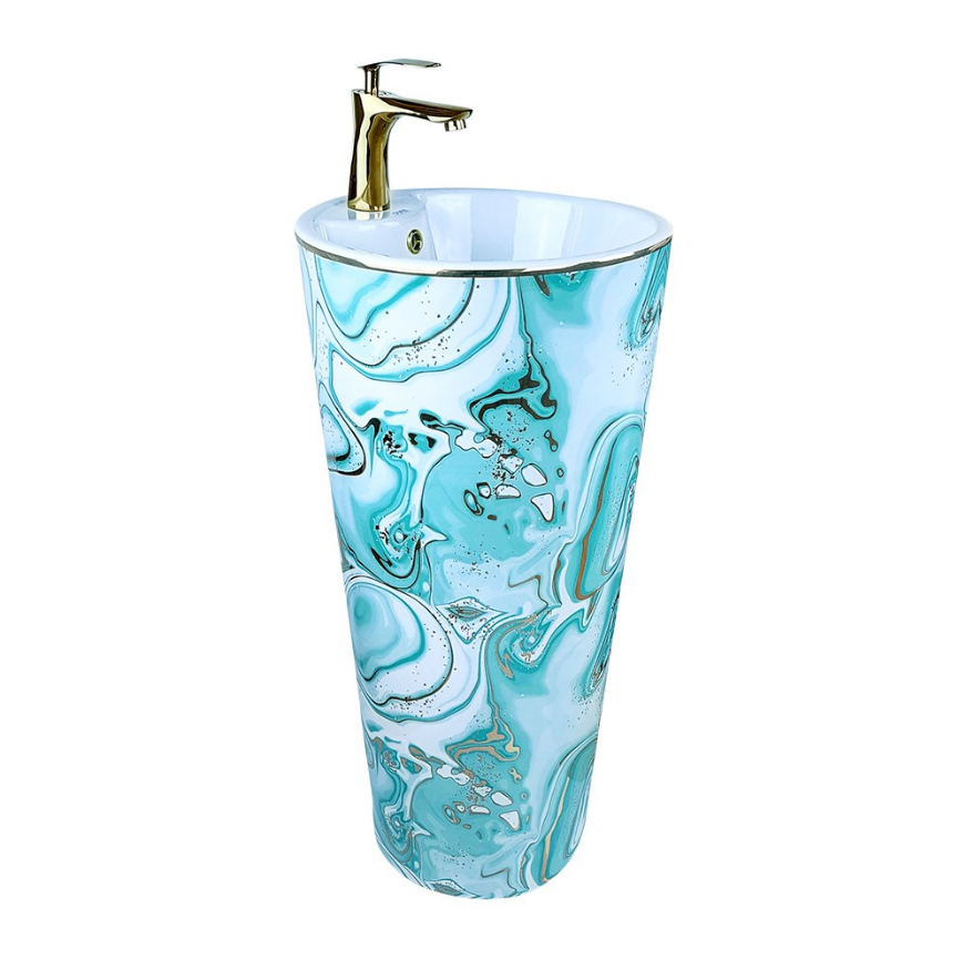 MONOBLOK LAVABO - EBRU YEŞİL ALTIN