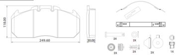 Disk Fren Balatası - WVA No: 29244/29351 - Mercedes - Actros/Antos/Arocs - Oem No: 14231210 - 64201520