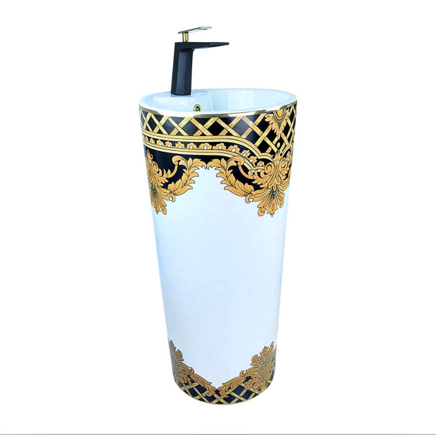 MONOBLOK LAVABO - KLEOPATRA BEYAZ ALTIN