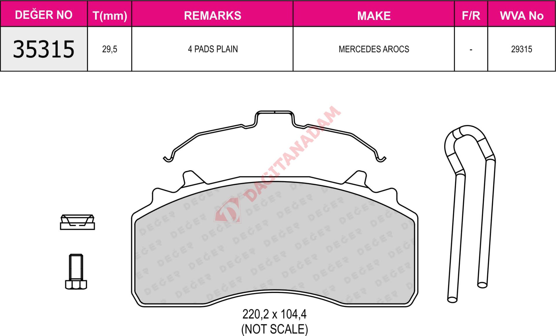 Disk Fren Balatası - 29315 Mercedes Arocs