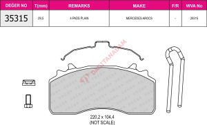 Disk Fren Balatası - 29315 Mercedes Arocs