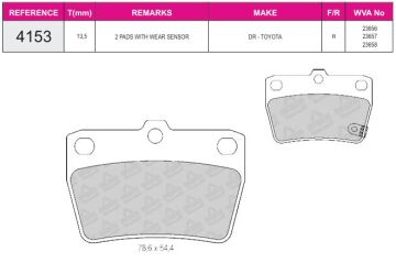 Disk Fren Balatası - Wva No: 23658/23656 - Toyota - Arka | Beşer No: 4153