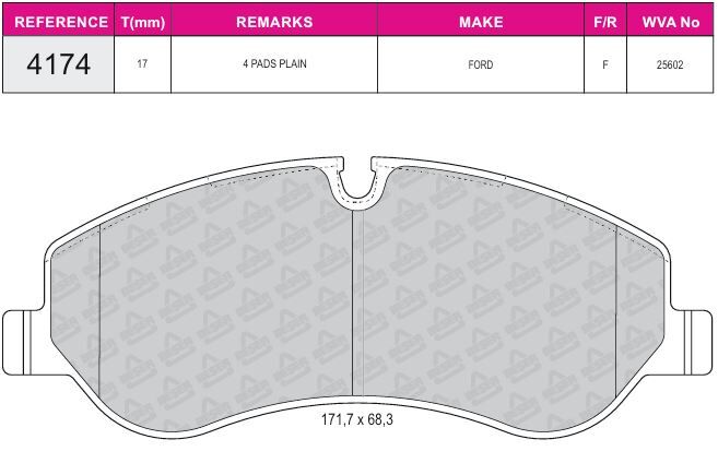 Disk Fren Balatası - Wva No: 25602 - Ford - Ön | Beşer No: 4174
