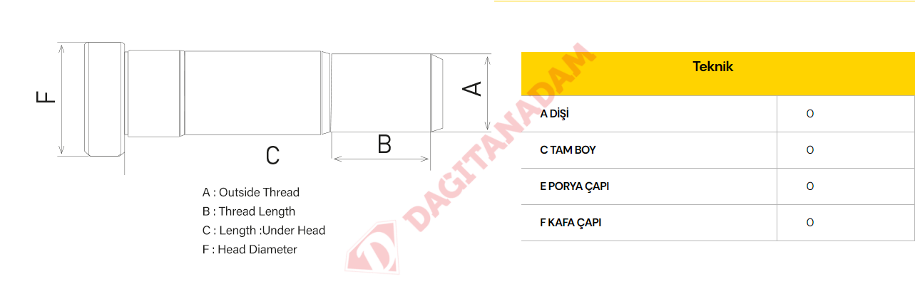 Bijon - 92,5 Mm M20X1,5 Diş Arka Isuzu Nova