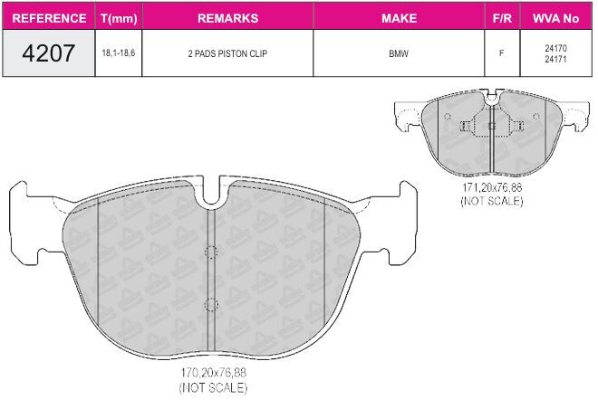 Disk Fren Balatası - Wva No: 24171/24170 - Bmw - Ön | Beşer No: 4207