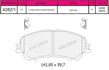 Disk Fren Balatası - Nıssan – Renault - Ön | Beşer No: 4282/1