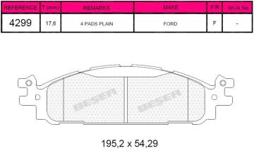 Disk Fren Balatası - Wva No: 22254 - Ford - Ön | Beşer No: 4299