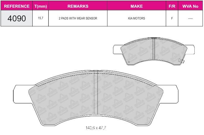 Disk Fren Balatası - Kıa - Ön | Beşer No: 4090