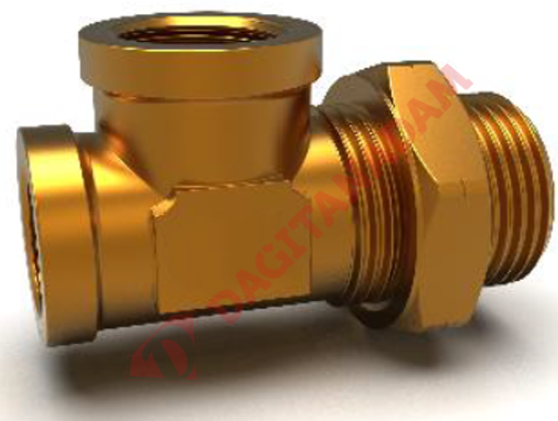 Ybt Üç Yollu T Yan Bacak - M22X1,5 M16X1,5