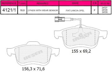 Disk Fren Balatası - Fıat – Opel - Ön | Beşer No: 4121/1