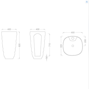 MONOBLOK LAVABO - CRYSTAL MAT SİYAH
