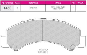 Disk Fren Balatası - Oem No: 446637050 - Foton – Toyota – Mazda - Ön | Beşer No: 4450